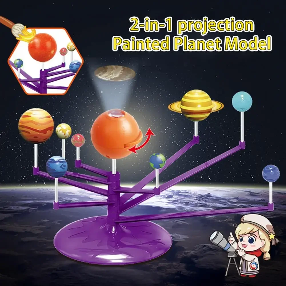 Juguete del sistema solar para niños, juguete del sistema solar con modelo de planetas, juego de juguetes del sistema solar con proyector 3d, modelo de planetas solares, tallo para niños