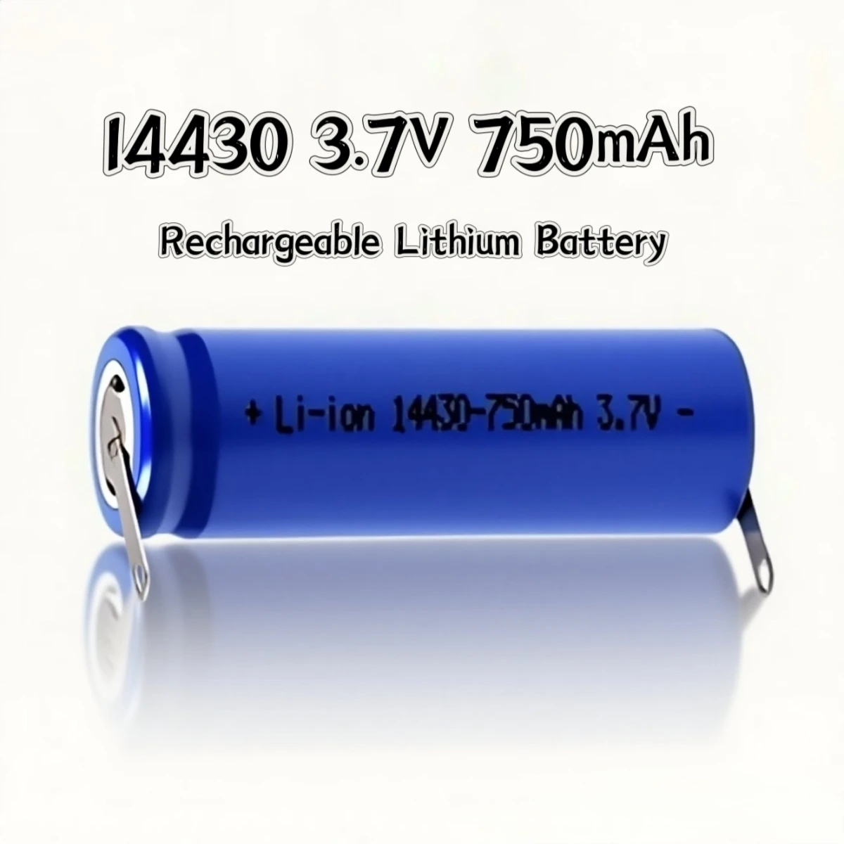 10PCS 14430 3.7V 750mAh Rechargeable Lithium Battery with solder tabs for Flashlight  Shaver Lighting fixtures Backup Power Fans