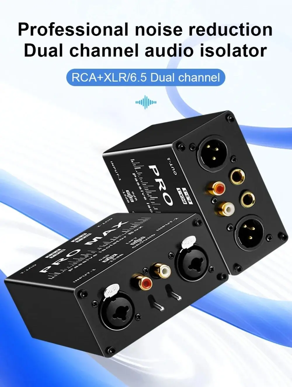 

NEW Multi-functional XLR Audio Isolator RCA Professional Audio Noise Filter 2 Way Passive Audio Isolator Accessories