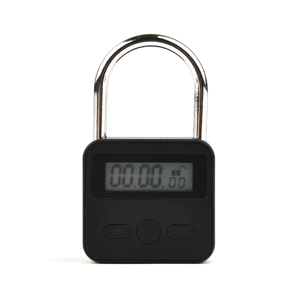 1pc Timing Padlock Anti-addiction Metal Timer Lock LCD Display Multi Function Electronic Time 99 Hours Max Timing Padlock