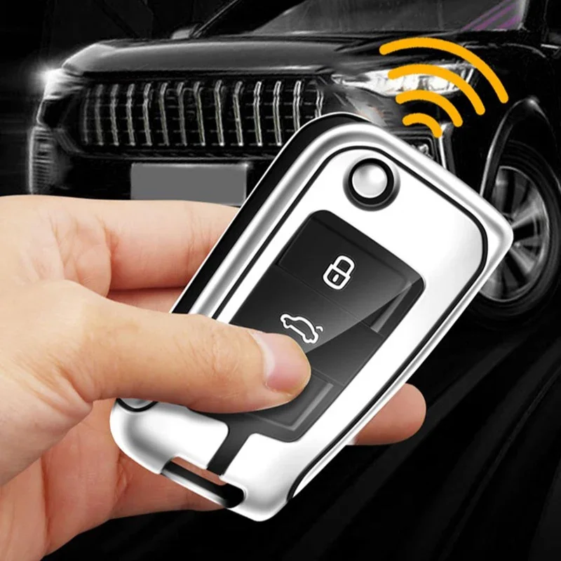 Zinc Alloy Car Key Protection Cover For Skoda VRS Octavia Kamiq Kodiaq Karoq RS Superb Fabia Rapid Favorit For Škoda RS Key Case