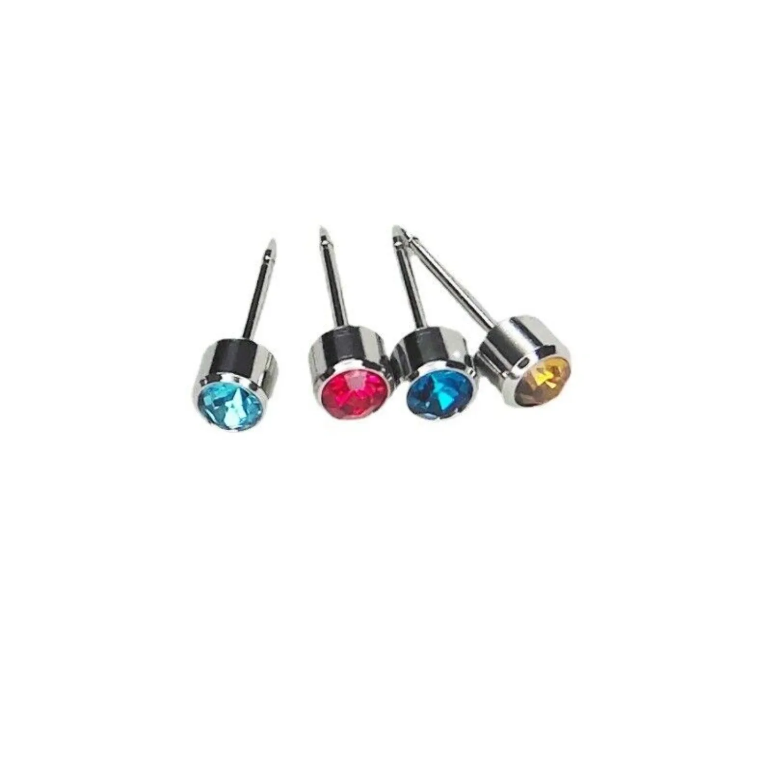 10 Pairs Stainless Steel Stud Earrings, Hypoallergenic