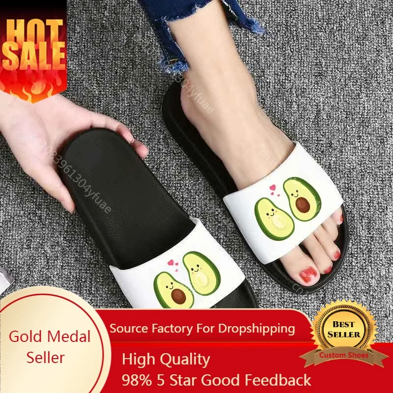 avocado slippers Women Fashion Summer lovely Cartoon Flip Flops Cartoon Fruit Women Slippers Shoes Woman Sandalias Mujer