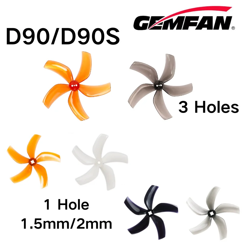 D90 5 Blade Propeller D90-5 Gemfan Props 1.5mm/2mm/3 Holes for Mini FPV 3.5 Inch Cinewhoop Quad Spares Motor 2204 2 Pair/4 Pcs