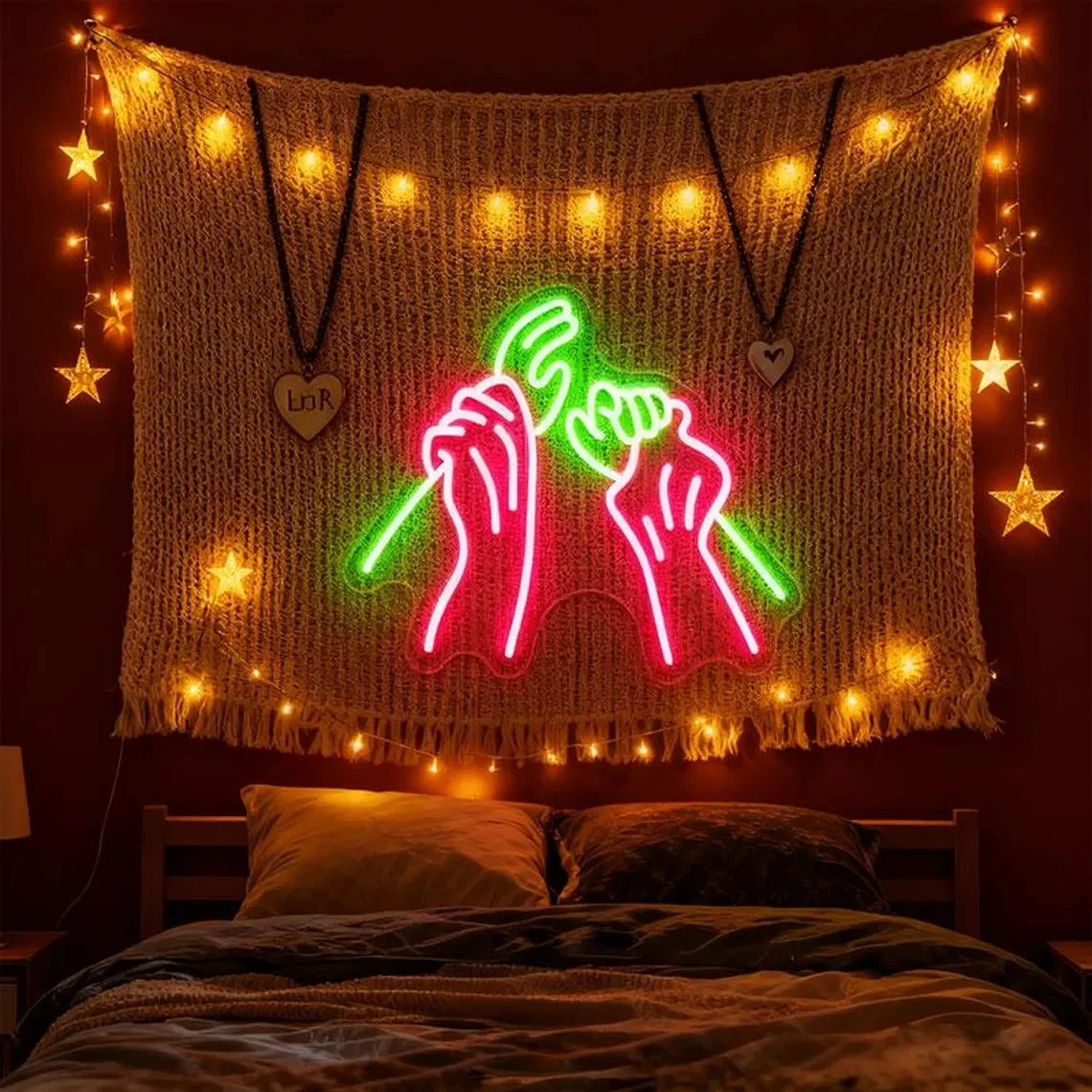 Bond Hands Neon Led Sign,Passion Love Neon Sign Couple Bedroom Wall Decor,Bar Sign,Couple Sex Neon Sign