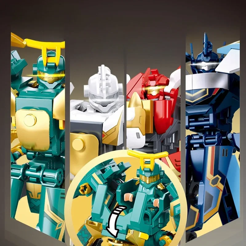 Hot New 2 IN1 Classic Mechanical Armor Series Super Robot Battle Mechs Building Blocks Bricks Movie Figures Model Toys Kid Gifts