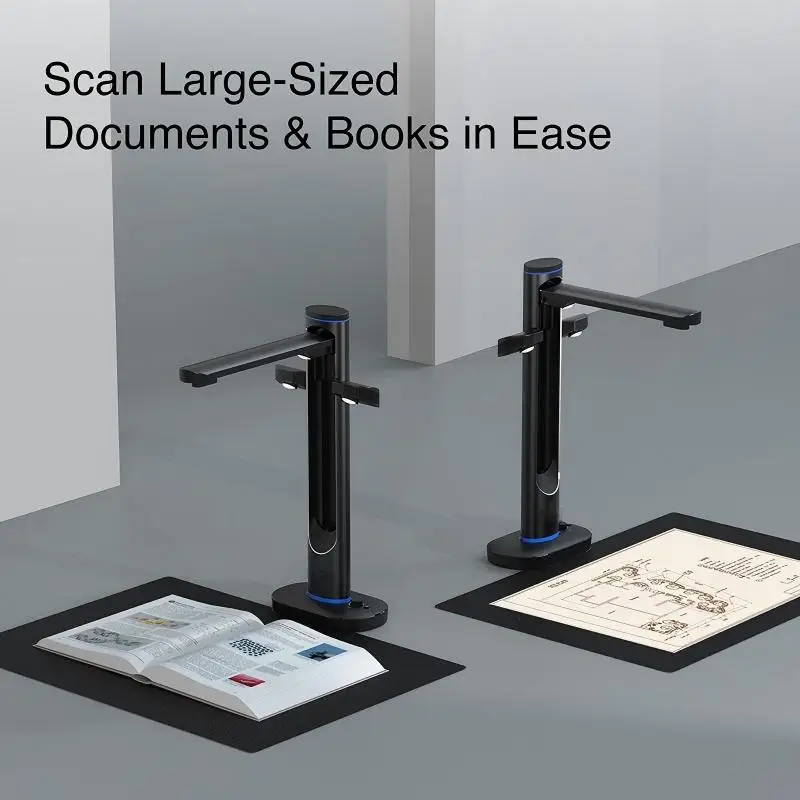 A2 Large Format Book Scanner, Dual 48MP  Sensors, High-Speed Desktop Scanning Device