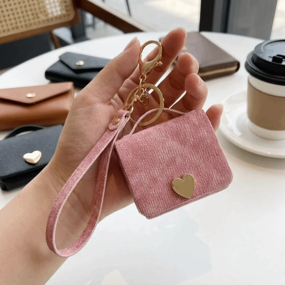Key Hanger Creative Key Storage Bag Mini PU Leather Headphone Case Heart Ins Key Storage Pouch Earphone Protection