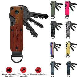 Women Men Key Organizer - Compact Metallic Key Holder | Minimalist Innovative Keyholder | Smart Keychain Secures 2-6 Keys