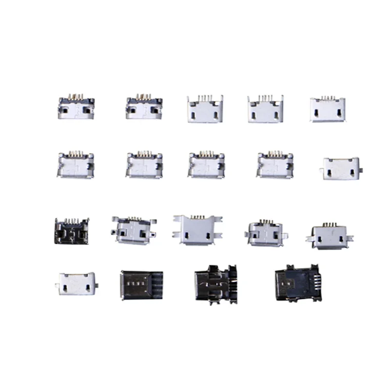 50/100 unids/caja Micro hembra USB caja MINI Android teléfono carga enchufe trasero Micro Mini DIY usbV8 Accesorios