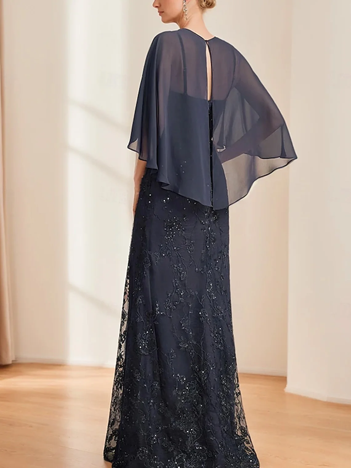 Elegant A-Line Chiffon Wedding Dress V Neck Floor Length Short Sleeves Sequin Mother of the Bride Gown 2025 free customized