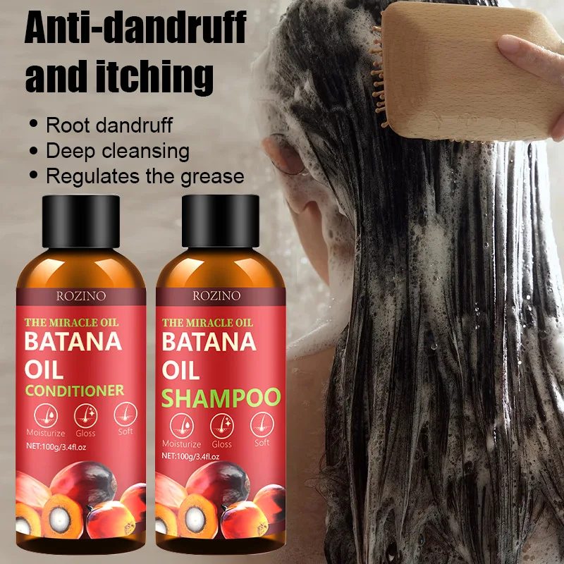 

Batana Oil Shampoo and Conditioner Set Improves Frizz, Controls Oil, Softens and Removes Dandruff Hair Cream