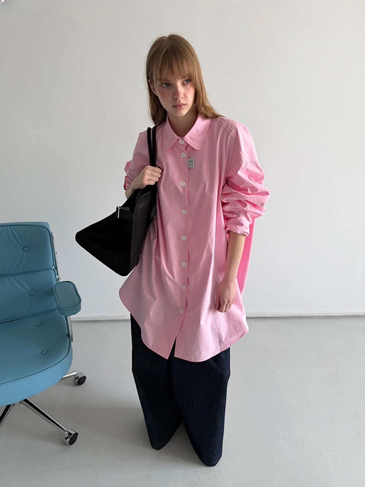 

Рубашка Rockrio Rarelicold, повседневная, свободного кроя, с длинным рукавом, розовая, женская, удобная, дышащая, хлопковая, модная, весенняя коллекция