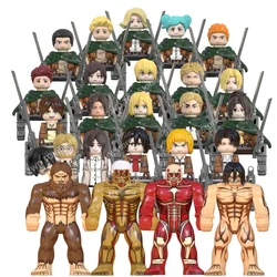 Attack On Titan Anime Building Blocks Levi Ackerman Eren Jäger Mikasa Giant Annie Mini Action Figures Building Blocks Toy Gifts