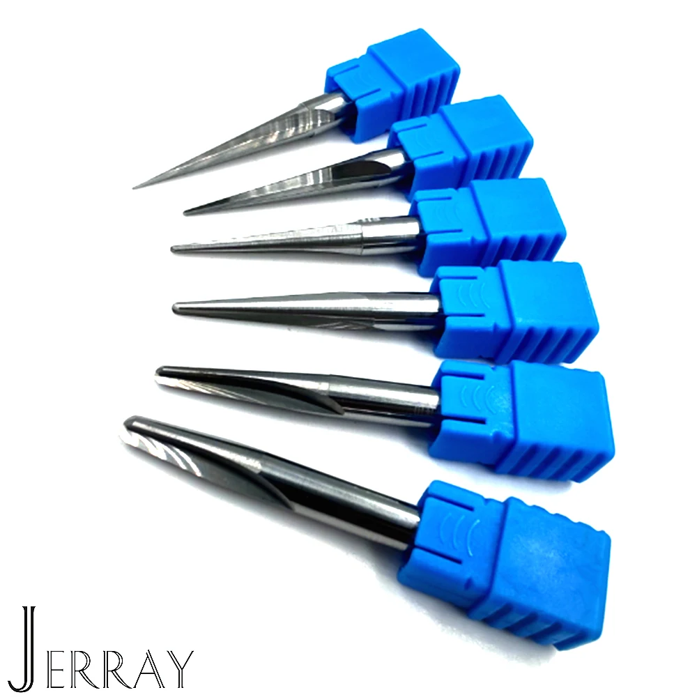 10Degrees 2Flutes Shank D6mm CNC Carving Bit V Shape solid carbid End Mill CNC Router Bit Milling Cutter for Wood Engraving Bits