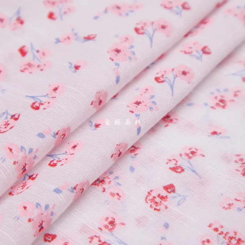 Cotton Linen Jacquard Fabric Soft Skin Friendly for Shirt Clothing Dress Designer Diy Sewing Material Cloth By The Meter