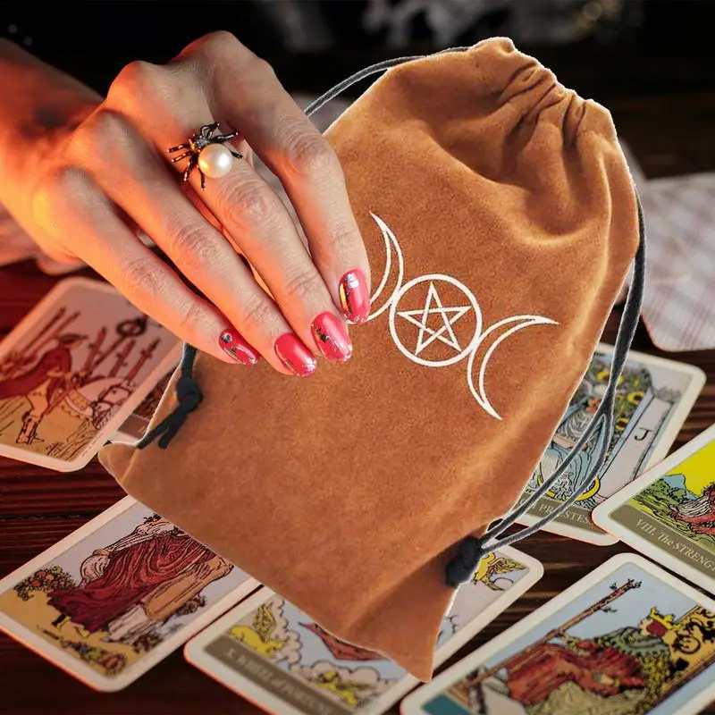 Tarot-Tasche Samt-Aufbewahrung tasche mit Kordel zug für Tarot-Enthusiasten Kleiner Samt beutel zur Aufbewahrung von Tarotkarten-Runen würfeln