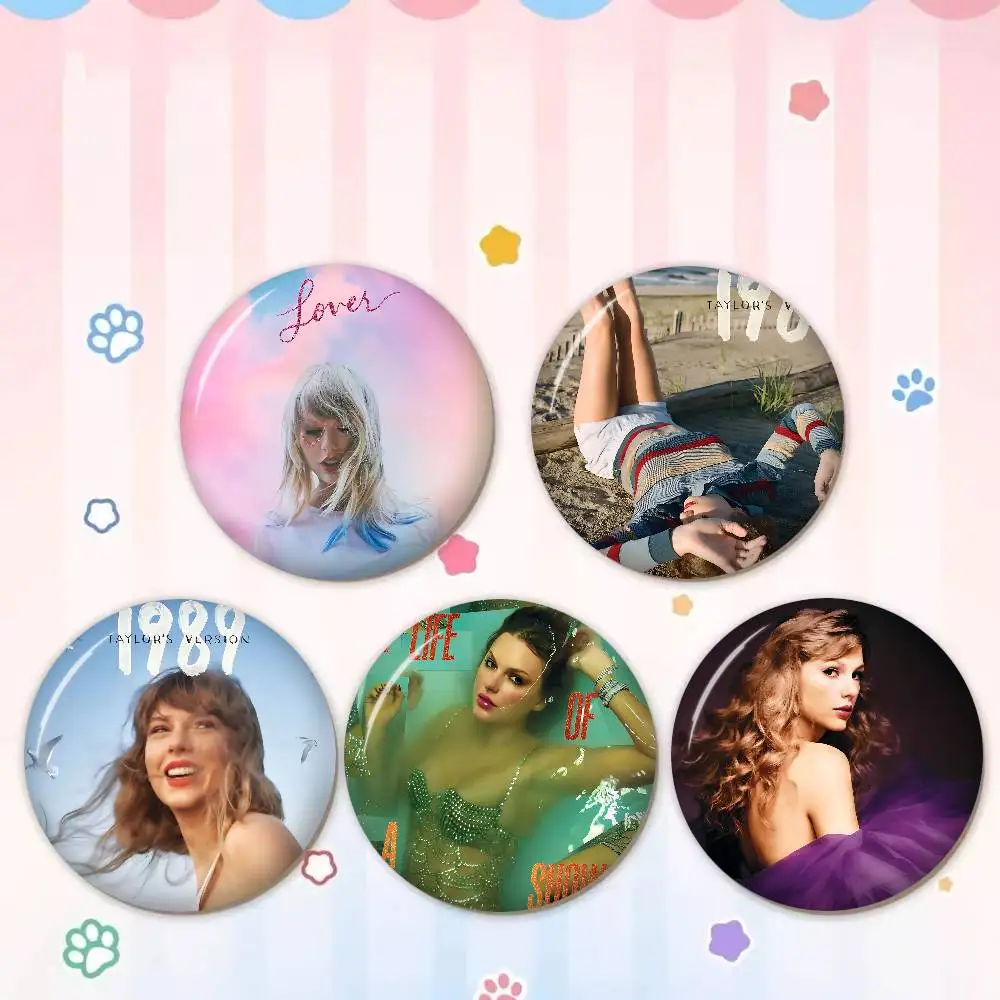 Singer T-Taylor-S-Swift-ES T-TTPD Tinplate Soft Button Pin Brooch Metal Badge Custom Jewelry Accessories Hat Bag Lapel