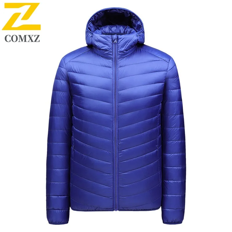 سترة COMXZ للرجال خفيفة للغاية للتزلج في الهواء الطلق سترة سميكة دافئة بلون سادة للسفر سترة شتوية مبطنة مقاومة للبرودة #2