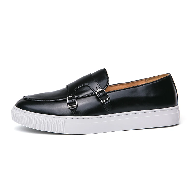 Men Vulcanize Shoes Brown Black Loafers Solid Slip on Sneakers Shoes for Men with  Men Shoes Size 38-46