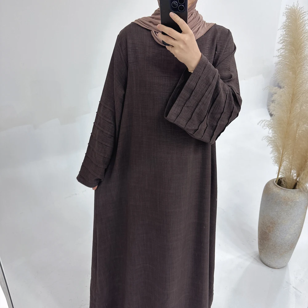 Tiered Sleeves Elegant Muslim Dresses for Women, Loose Hijabi Robe, Dubai Abaya, Modest Islamic Clothing, Ramadan Eid