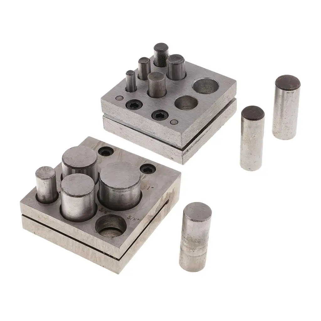 5 / 7 Holes Assorted Size Disc Cutter Set with Round Metal Punches & Cutter Block for Jewelry Making Design Hand Tools
