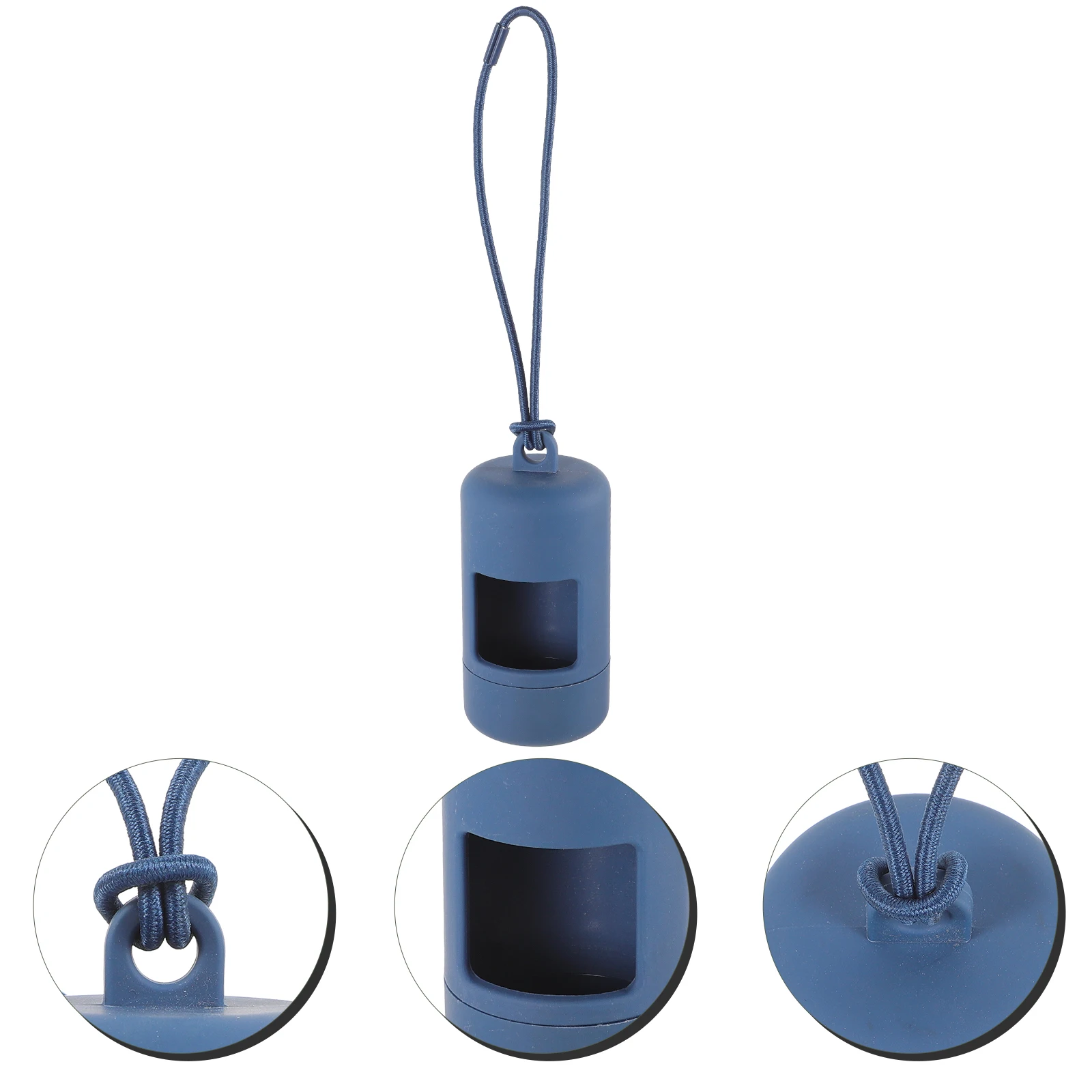 

Portable Poop Bag Dispenser Compact Dog Waste Bags Holder Dark Blue Camping Outdoor Pet Cleaning Tools Sturdy Durable Storage