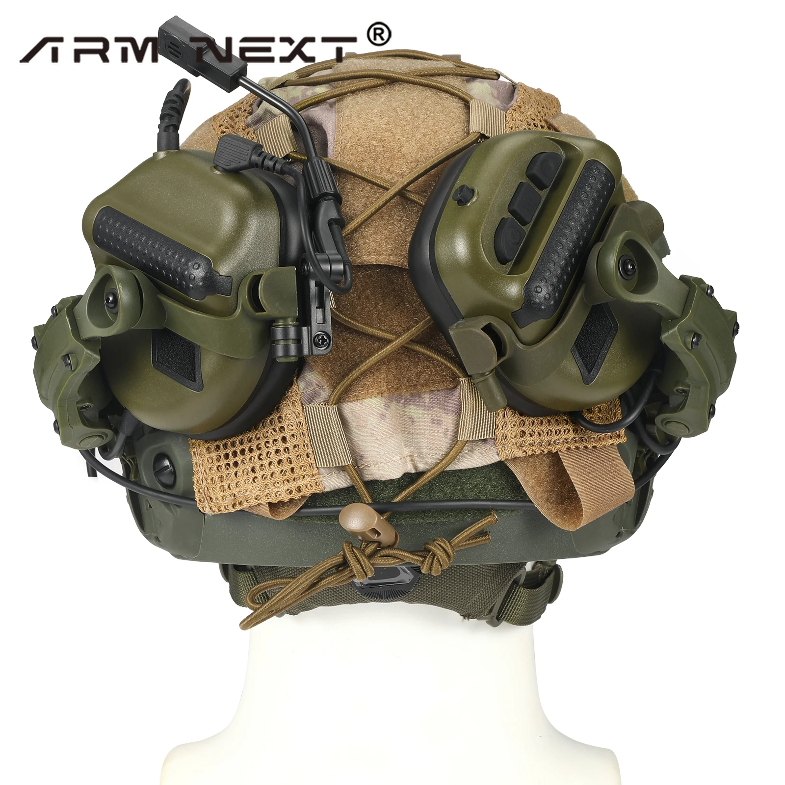 ARM NEXT Tactical Helmet Headset  Active Shooter Earmuffs & ARC Helmet Rail Adapter Military Helmet Headset