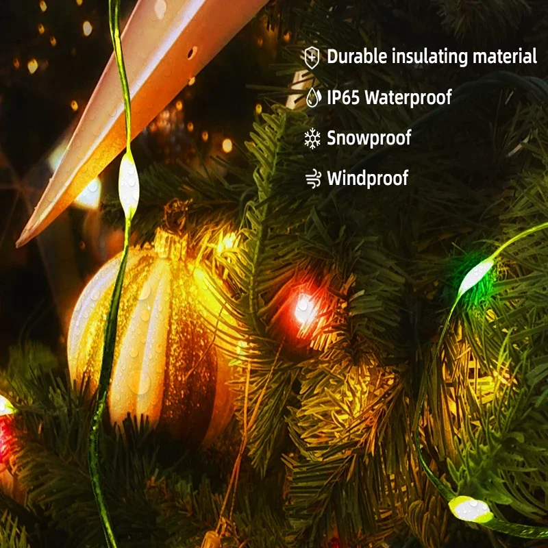 Smart Christmas Tree Lights 1.8M/2.1M 256/280 Lamp Beads RGB LED String Light APP Remote Control Music Rhythm Xmas Holiday Decor