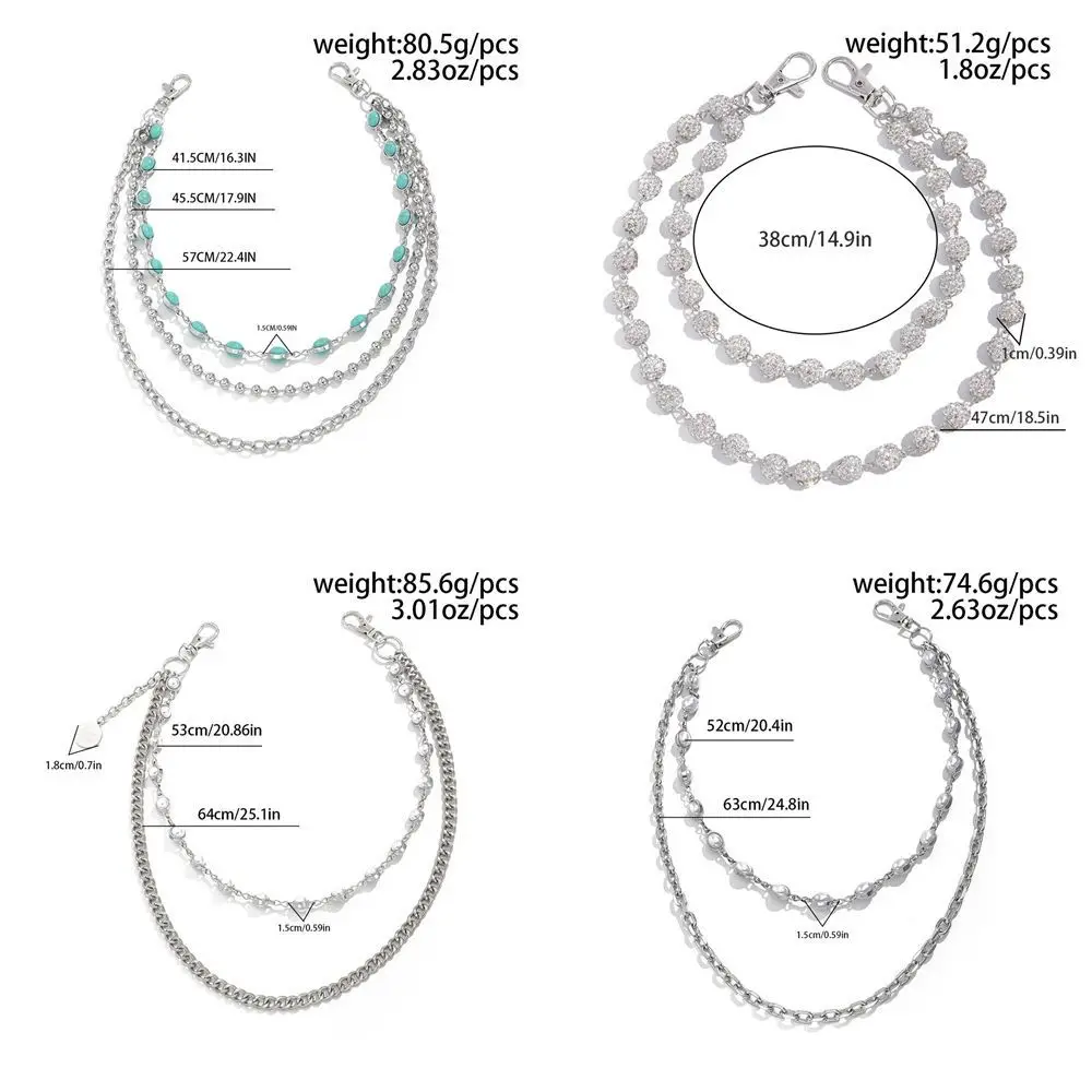 개성있는 태슬 진주 허리 체인, 아연 합금 고딕 태슬 청바지 체인, 힙합 가방 체인, 펑크 벨트 체인, 청바지 체인