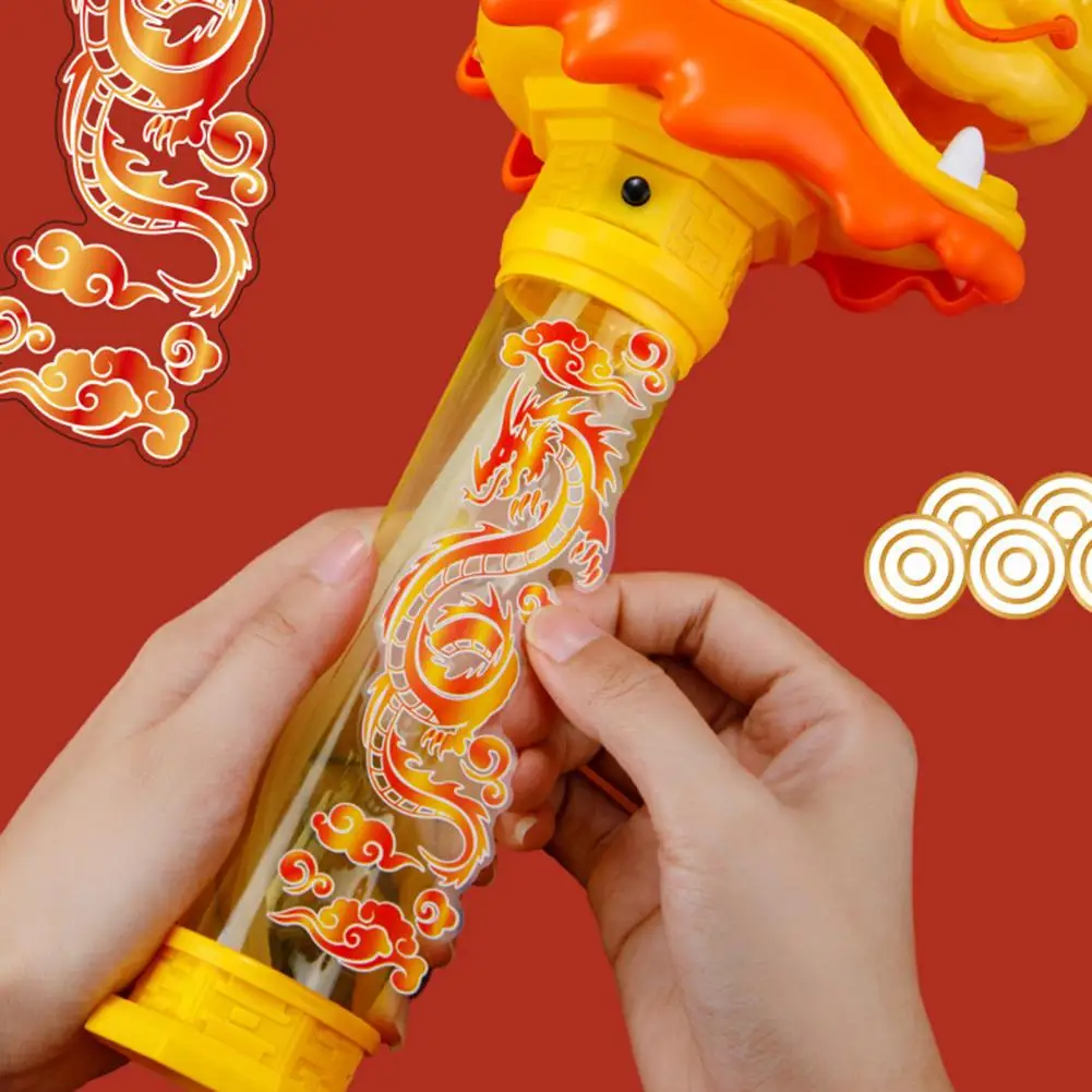 Bubble Machine Toy 180ml Bubble Stick Toy Dragon Dance Bubble Stick Rechargeable Electric Bubble Wand Maker for Kids for New