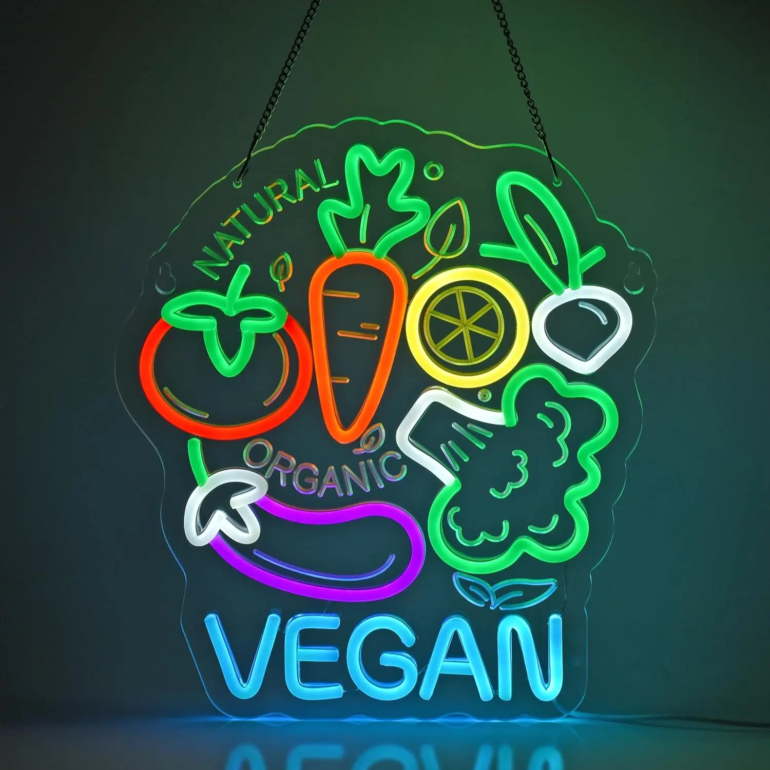 Vegan Neon Sign LED Neon Light Wall Art Decor for Business Restaurant Shop Store Bar Cafe Party Home Gift for Friend USB Powered