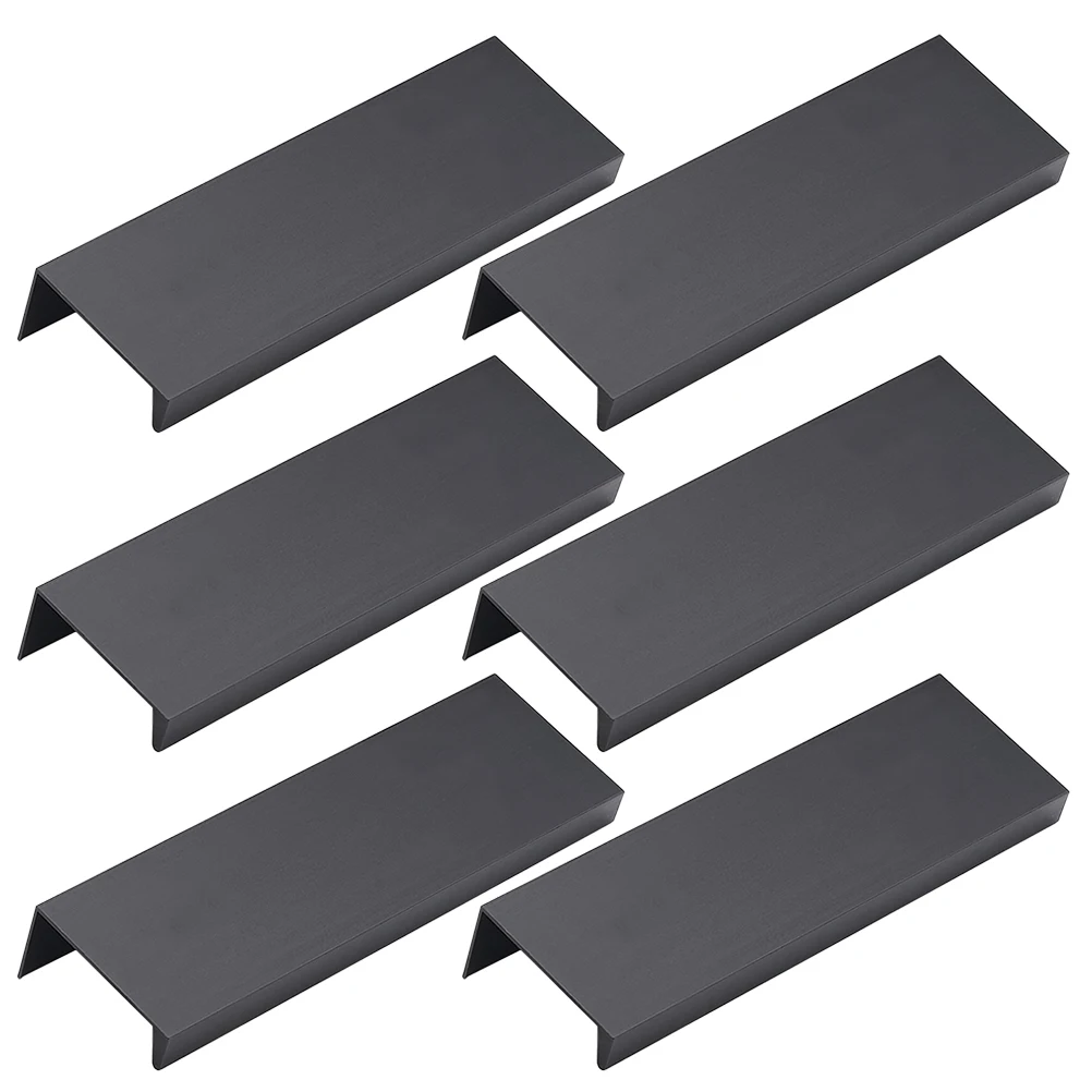 

6 Pcs Aluminum Door Handles Durable Drawer Edge Pulls for Cabinets Dresser Kitchen Cupboards Furniture Wardrobe