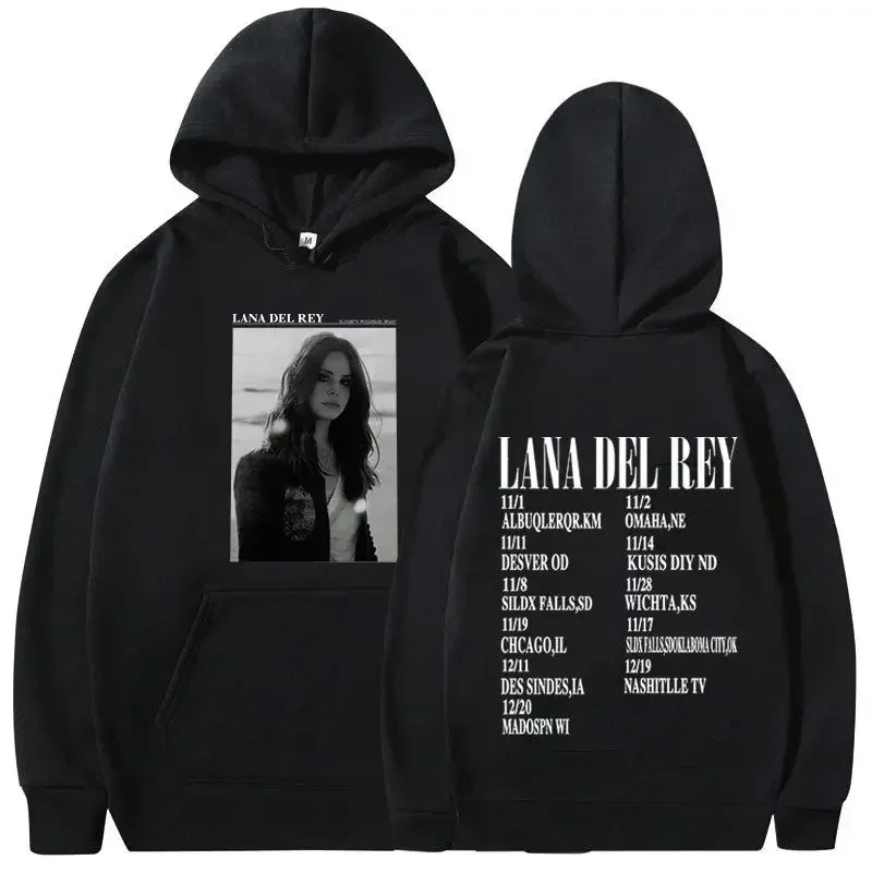 Album musik Hoodie Lana Del Rey Sweatshirt katun Fashion pria wanita Hoodie Pullover ukuran besar Print pakaian Atasan Musim Dingin Wanita