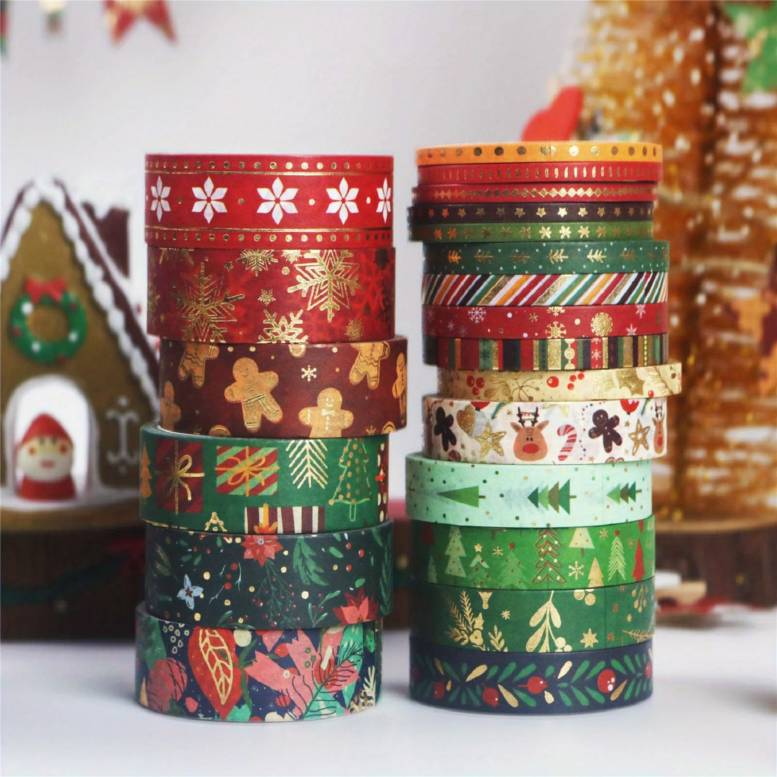 Weihnachtsplaner-Klebeband zum Selbermachen, foliengestempeltes Washi-Klebeband, Weihnachtsgeschenk, dekoratives Klebeband, Weihnachtsplaner-Klebeband