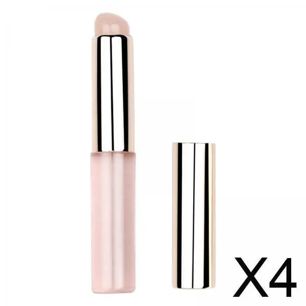 4xLip アプリケーター 角度付き ポータブル 蓋付き 口紅ブラシ ステージ 旅行 ホーム用 ピンクのブラシヘッド