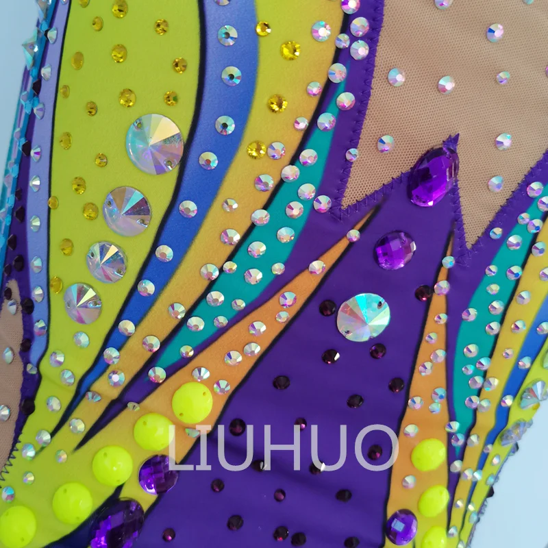 LIUHUO Yellow Leotard Synchronized Swimming Suits Women Girls Performanc Ballet Dance Leotards Gymnastics Youth