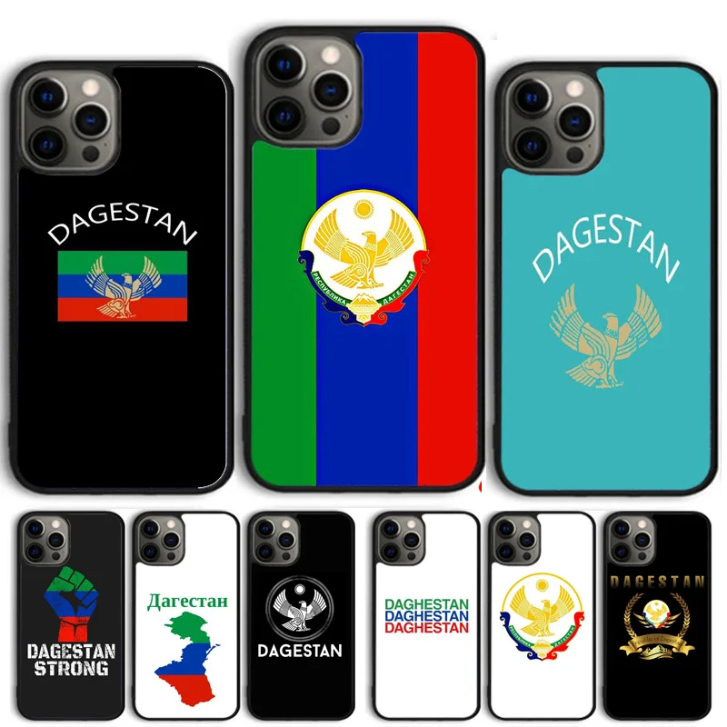 Dagestan Flag Coat Of Arms Phone Case Cover For iPhone 16 15 11 13 14 Pro Max 12 mini Plus X XS Max XR Fundas