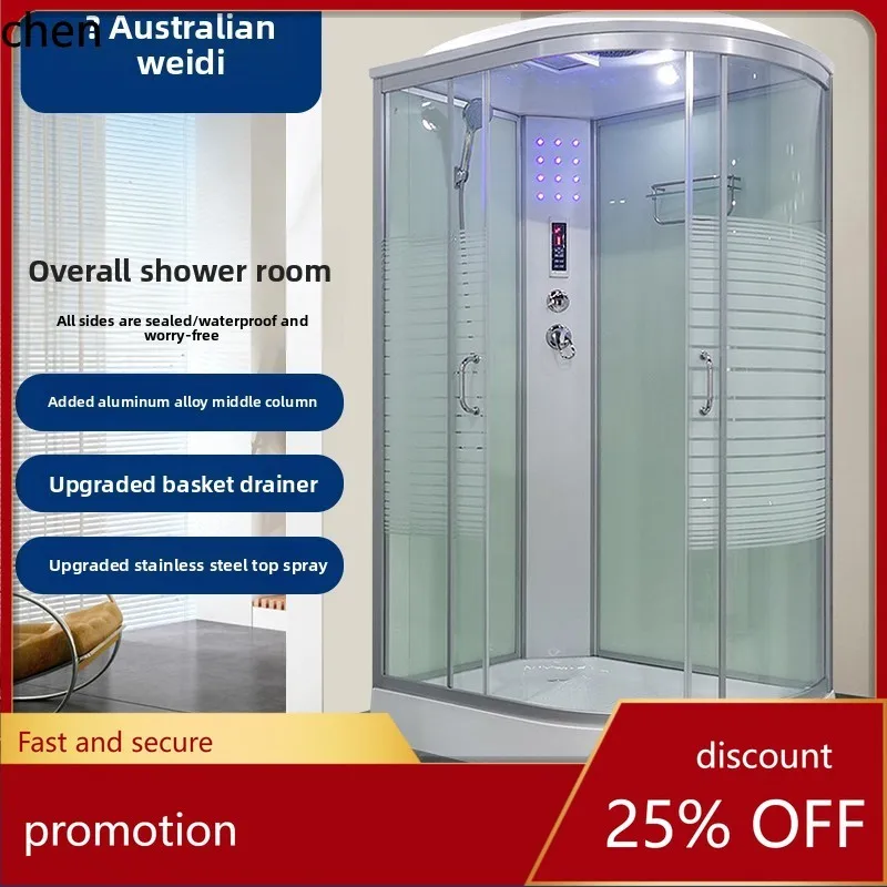 

HTT Shower Room Integrated Bathroom Household All-in-One Shower Cabin Dry-Wet Separation Bath Room Tempered Glass