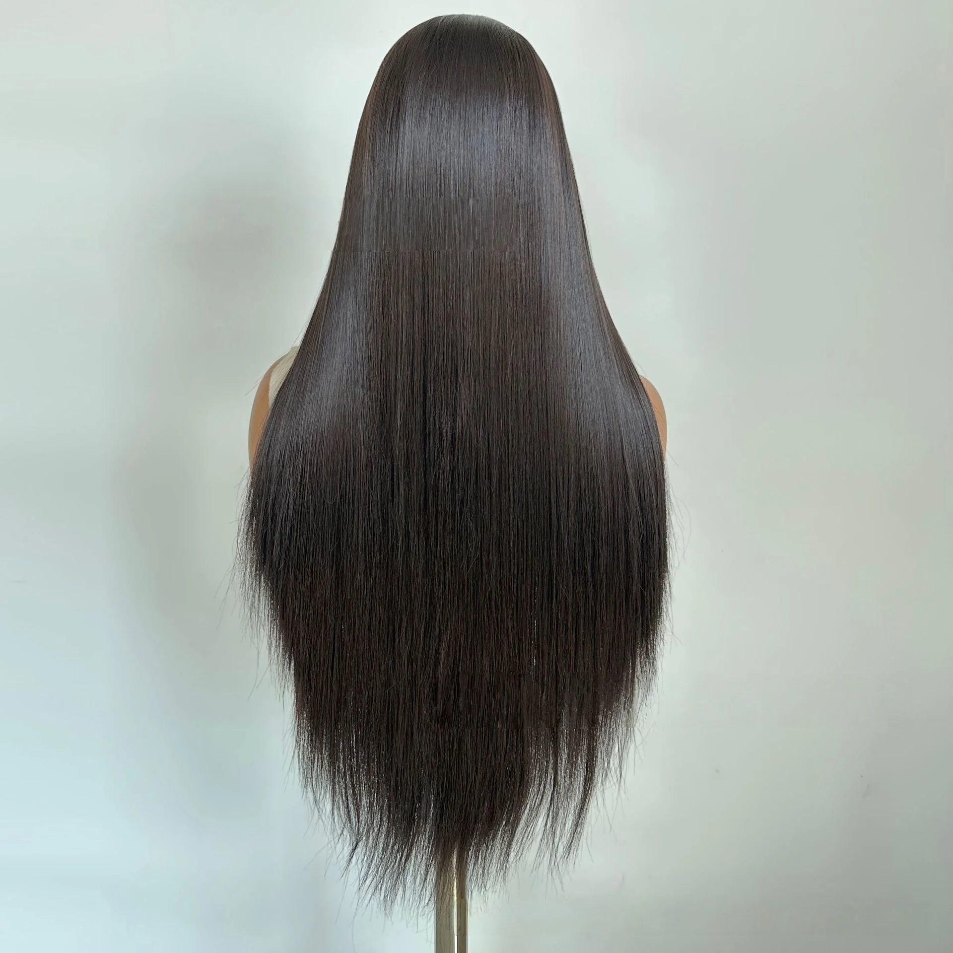 Braune schwarze Perücke für Frauen, 13 x 4 HD-Perücken, Spitze-Frontal, 66 cm langes Haar, synthetische Perücken, Cosplay, verschiedene Verwendung, gerade Spitzenperücken, Perücken