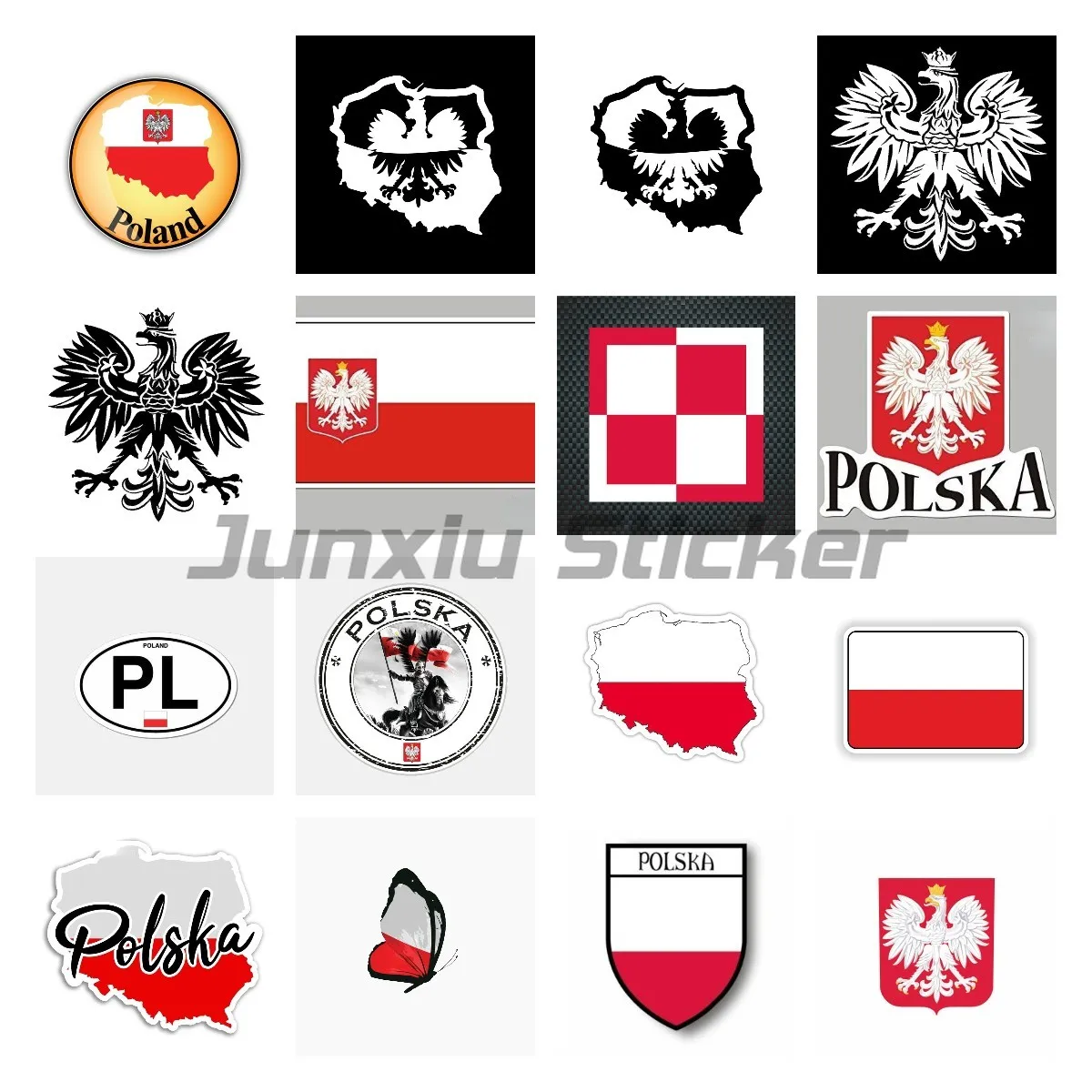 Poland Map Polka Sticker Vinyl Car Decal for Auto Motocross Racing Laptop Helmet Trunk Decal