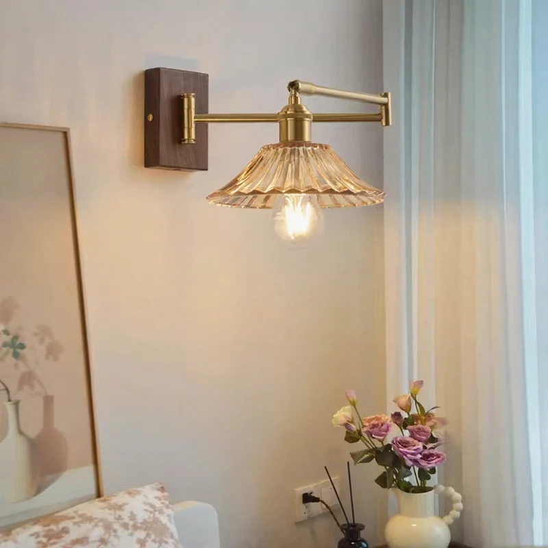 

FlexibleArm Wall Lamp Mid-Century Wabi Sabi Retro Vintage Telescopic Rotatable Foldable for Bedside Living Room Study Home Decor