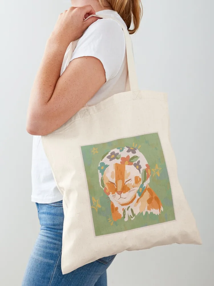 Babushka cat Tote Bag eco pack Large bags for women reusable shopping bag