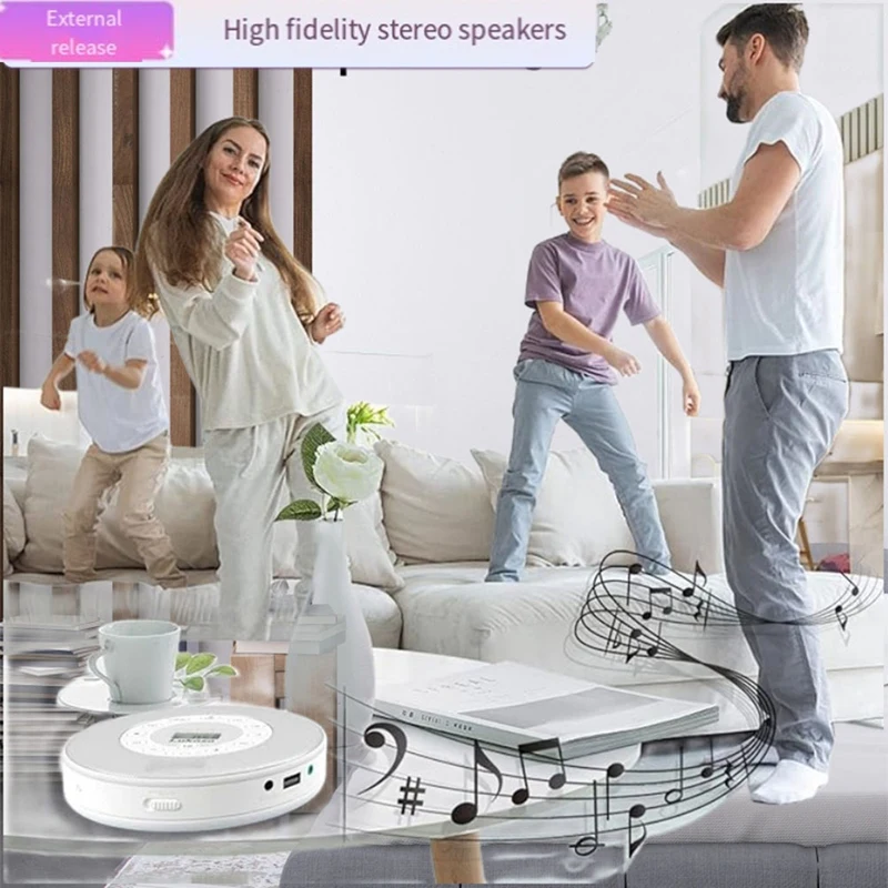 T04C-Bluetooth lecteur CD système sonore stéréo Portable lecture Rechargeable CD/CD-R/CD-RW/MP3 USB AUX IN prise pour écouteurs