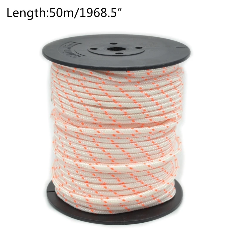 

50m 3mm Nylon Pull Starter Rope Recoil Engine Start Cord for 430/520 Trimmer Cutter Chainsaws Lawn Mower Engine