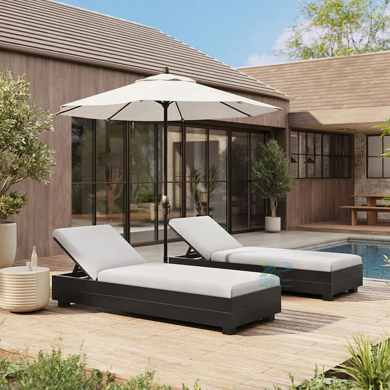 

Outdoor Aluminum Lounger Open-air Balcony Courtyard Garden Hotel Swimming Pool Waterproof Sunscreen Leisure Beach Lounger