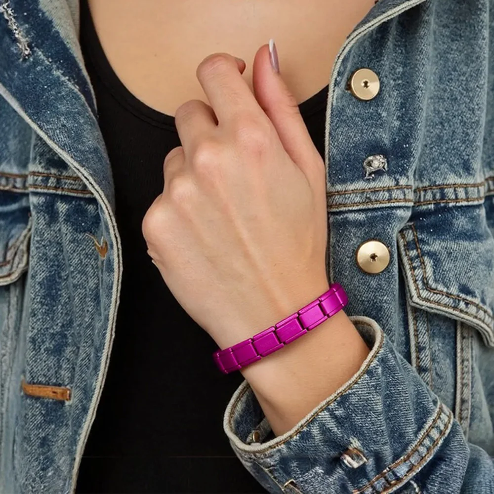 Italian Charm Bracelets For Woman Men Daily Party Holiday Gift Stainless Steel Bangle on Hand Colorful DIY Making Jewelry