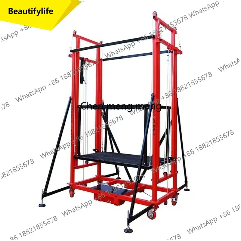 A55 Electric Scaffolding Lift with Remote Control1.5-12m Mobile Folding Lift Platform for Indoor & Outdoor Construction & Renova
