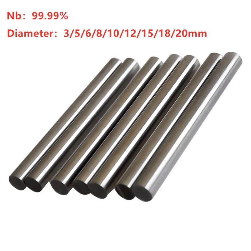 1pcs Nb 99.99% High Purity Niobium Rod  Pure Metal Bar Diameter 3 mm - 15 mm *100mm for Scientific Research and Development