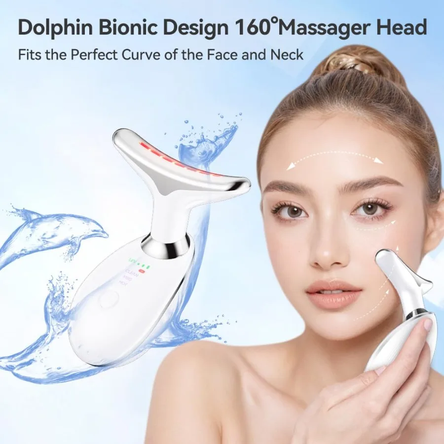 เครื่องนวดคอ 7in1 Multifunctional Facial Massager Face Sculpting เครื่องมือสําหรับ Skin Care AtHome Face เครื่องมือการสั่นสะเทือนและ Therma